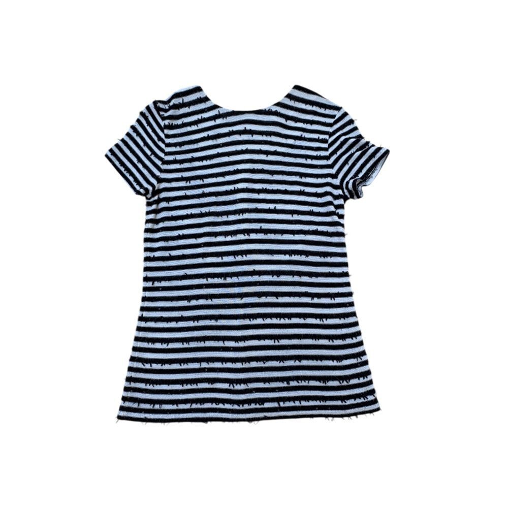 Talbots XS Black &White Striped Short Sleeve Business Casual Sweater Top